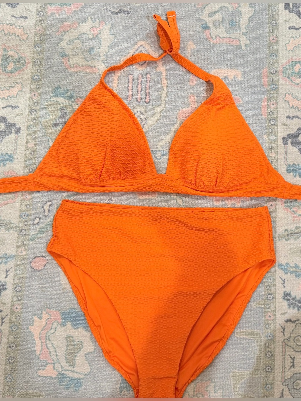 Victoria's Secret Orange Halter Triangle Bikini Set